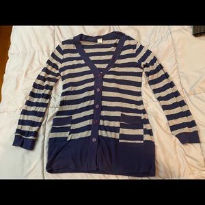 Navy striped cardigan xl juniors wet seal vintage